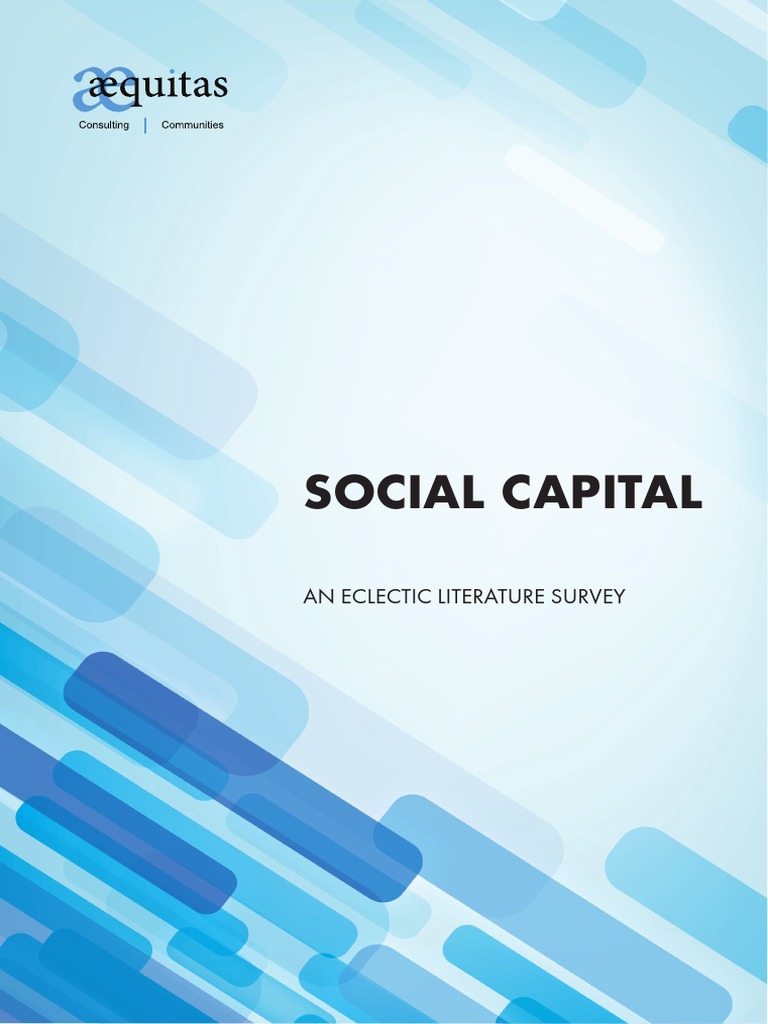 Social CapitalAn Eclectic Literature Survey PDF Corporate Social