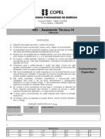 C053 - Prova Assistente Tecnico IV - Edificações - Usina Foz Do Areia