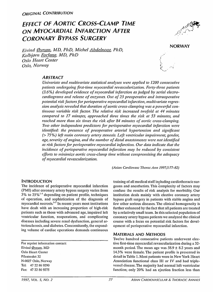 Ovrum Et Al XCT and MI Download Free PDF Myocardial Infarction Coronary Artery Bypass