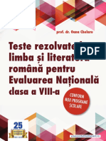 Teste Rezolvate La Limba Si Literatura Romana Pentru Clasa A Viii A Chelaru Oana Rentrop Si Straton Attachment 2