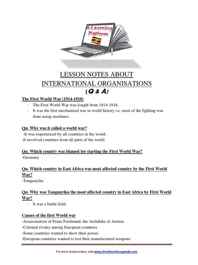 p.7 SST Term 2 Lesson Notes | PDF | African Union | United Nations