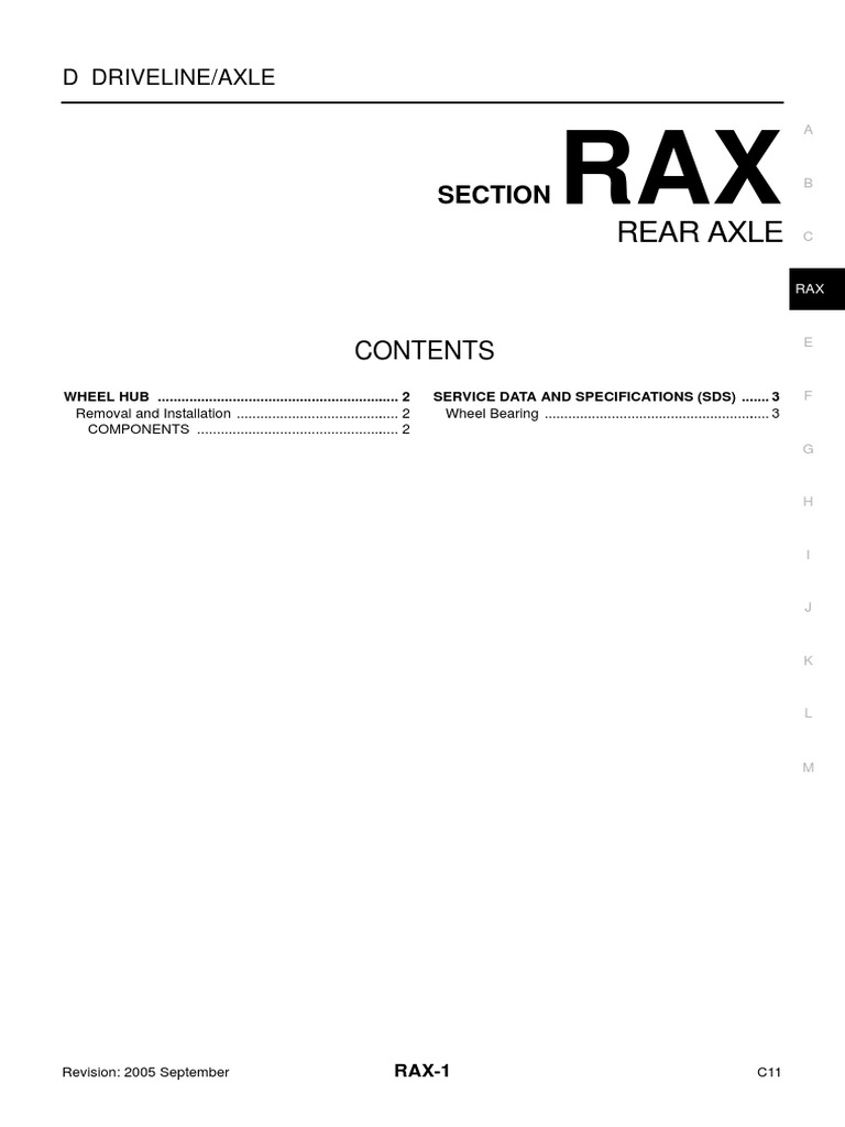Rax Rear Axle PDF Axle Car
