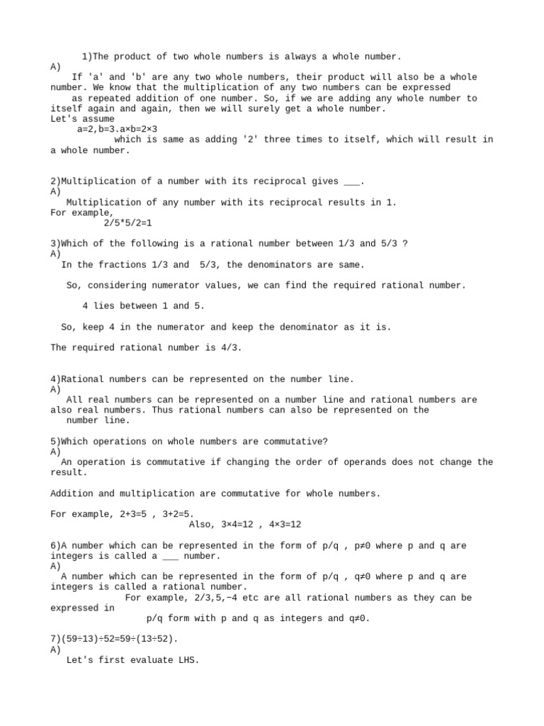 Rational Numbers & Operations | PDF | Rational Number | Numbers