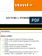 HTML Lecture 1