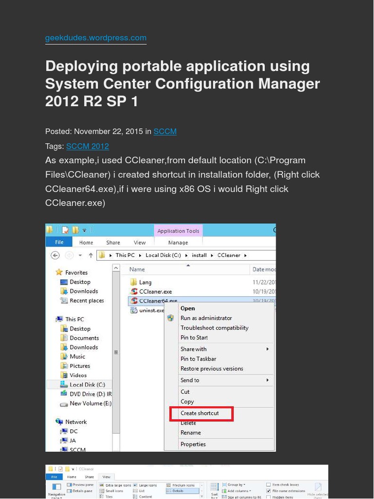 Deploying Portable Application Using System Center Configuration ...