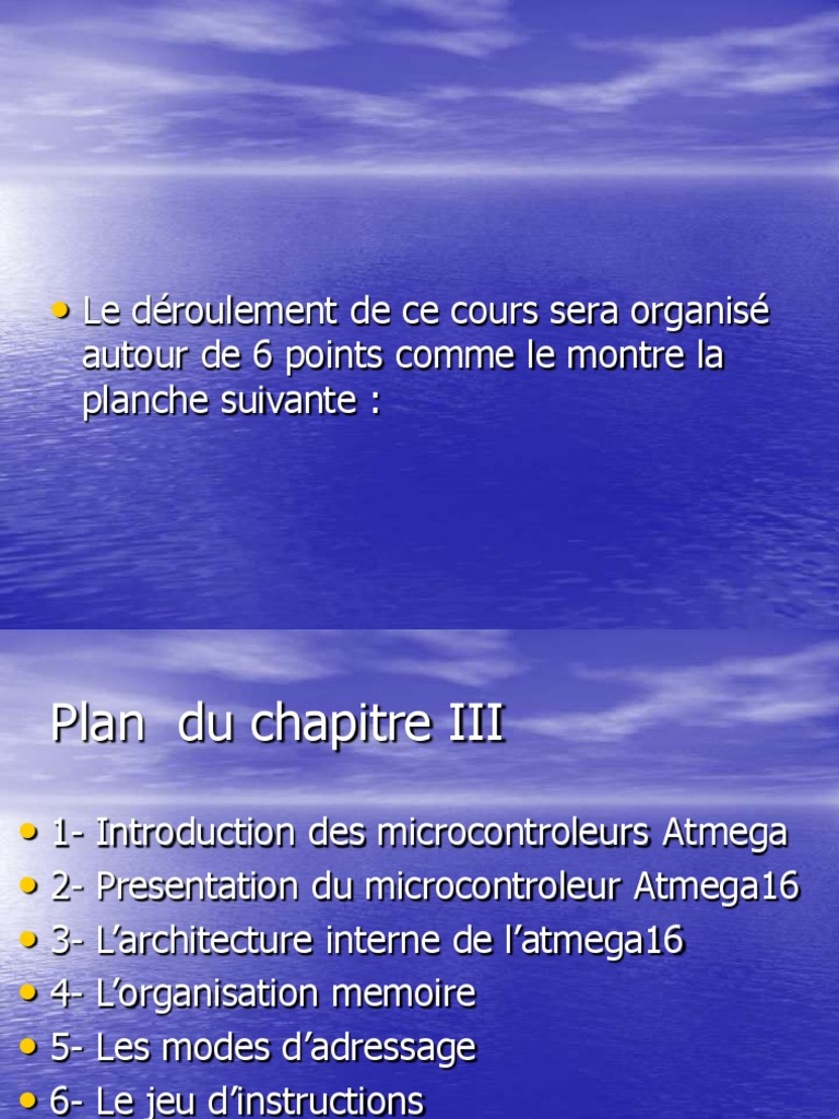 Présentation du microcontrôleur Atmega16 | PDF | Microcontrôleur ...