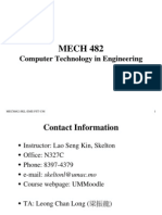 MECH 482: Computer Technology in Engineering