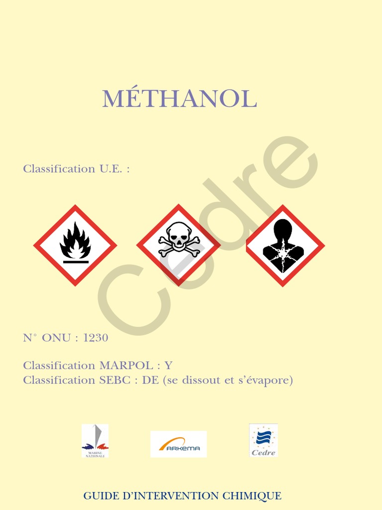 Méthanol : Guide d'intervention chimique | PDF | Méthanol | Chimie