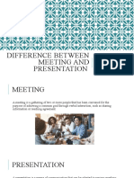 Difference Between Meeting and Presentation Noman Presetation
