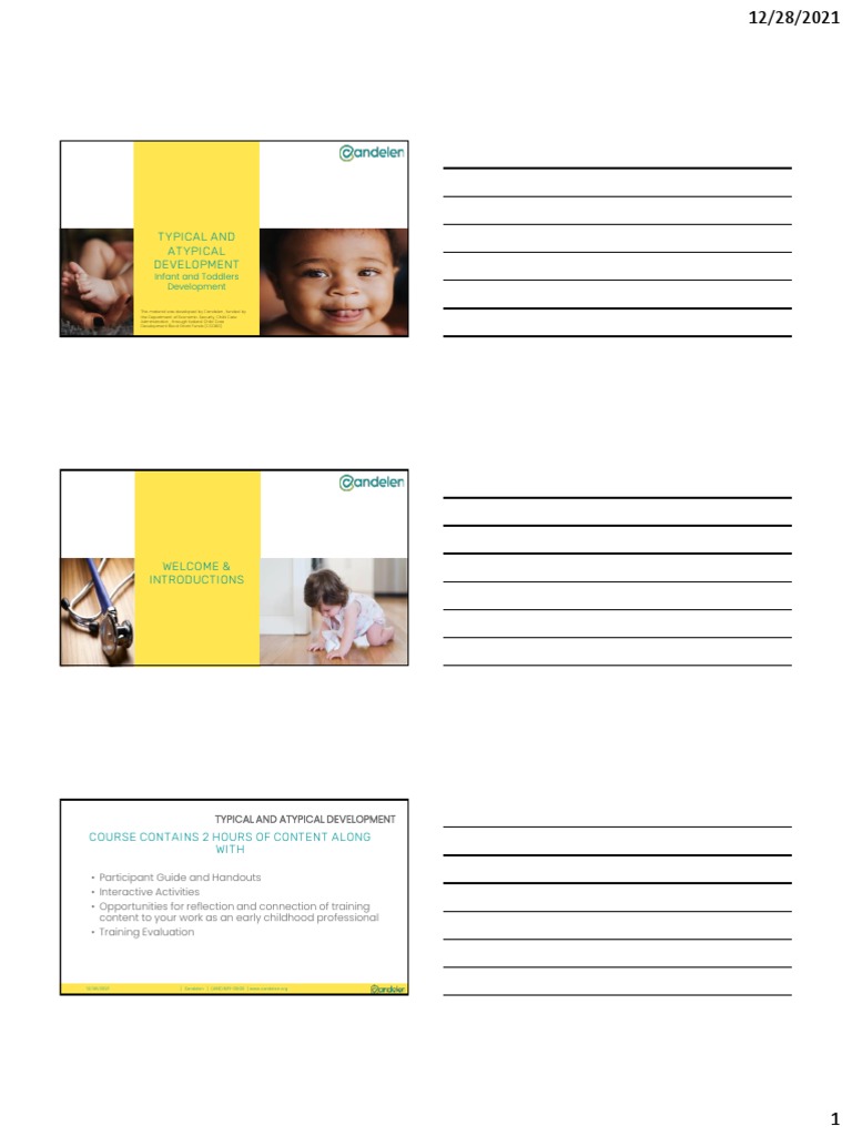 Typical and Atypical InfantToddler Handout VVDOL | PDF | Child ...