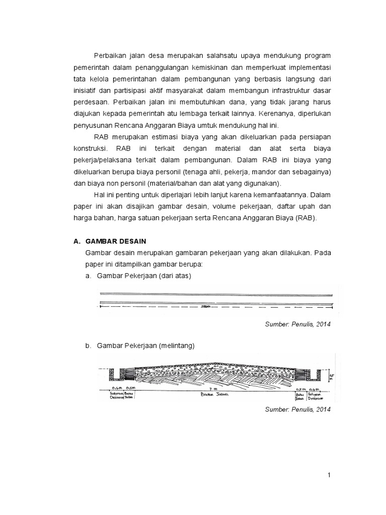 RAB Pembuatan Jalan Baru Desa | PDF