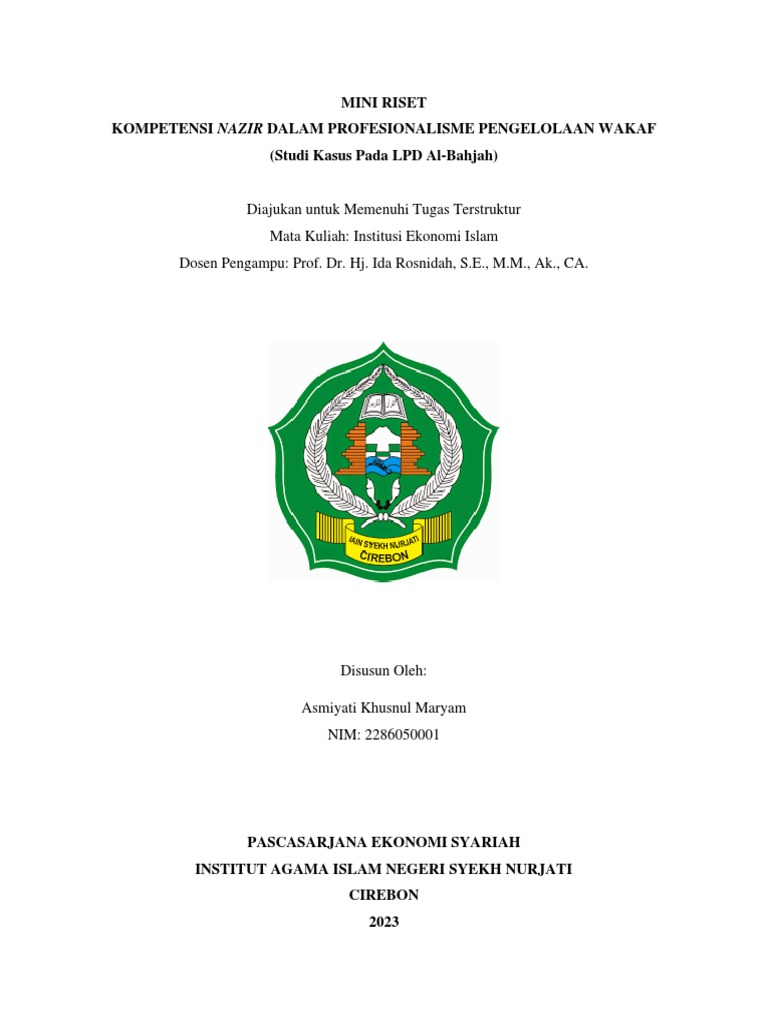 Mini Riset Lembaga Pengelola Wakaf | PDF