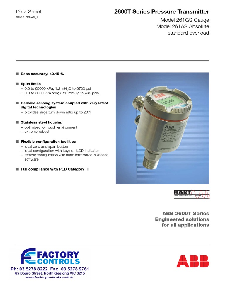 ABB Pressure Transmitter3 PDF Electrical Connector Pascal (Unit)