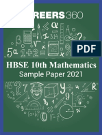 HBSE 10th Mathematics Sample Paper 2021