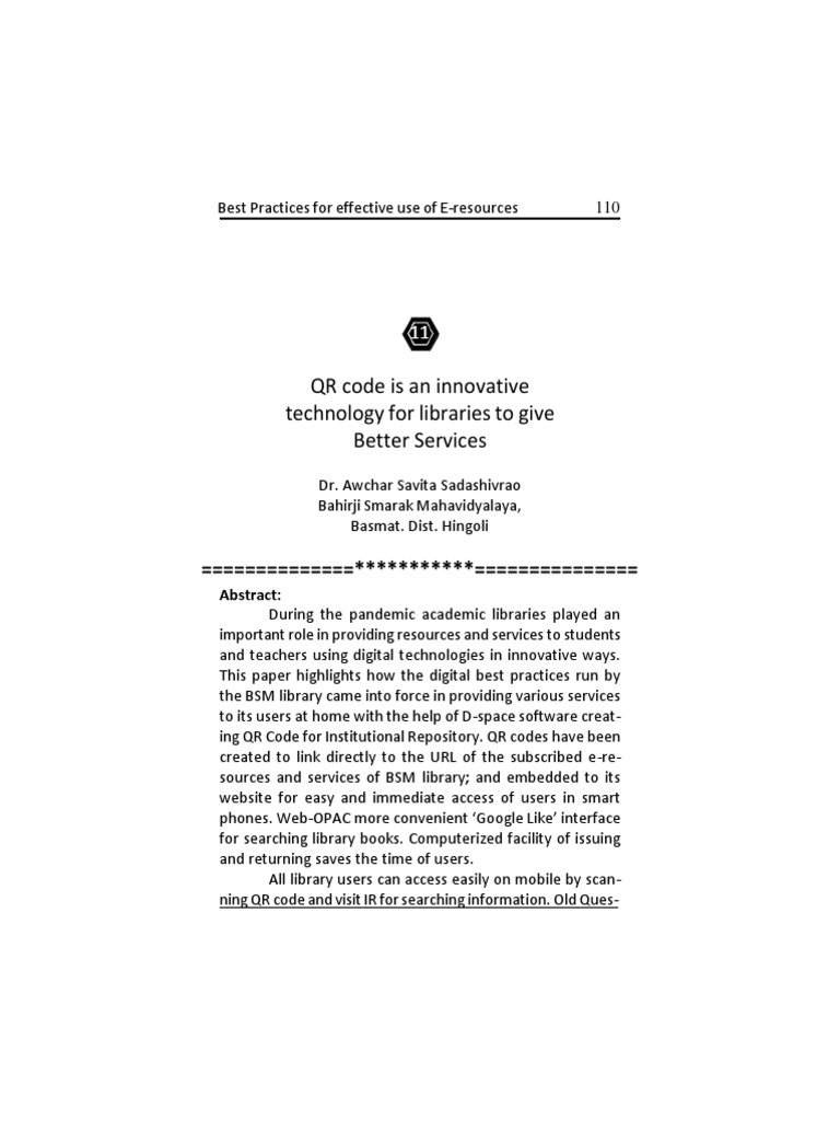 QR Code Is An Innovative Technology For Libraries To Give Better ...