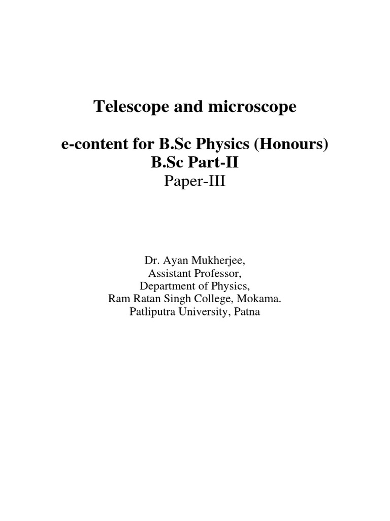 Keplerian and Galilean Telescopes Explained | PDF | Angular Resolution ...