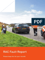 RAC Fault Report: Please Keep This For Your Records