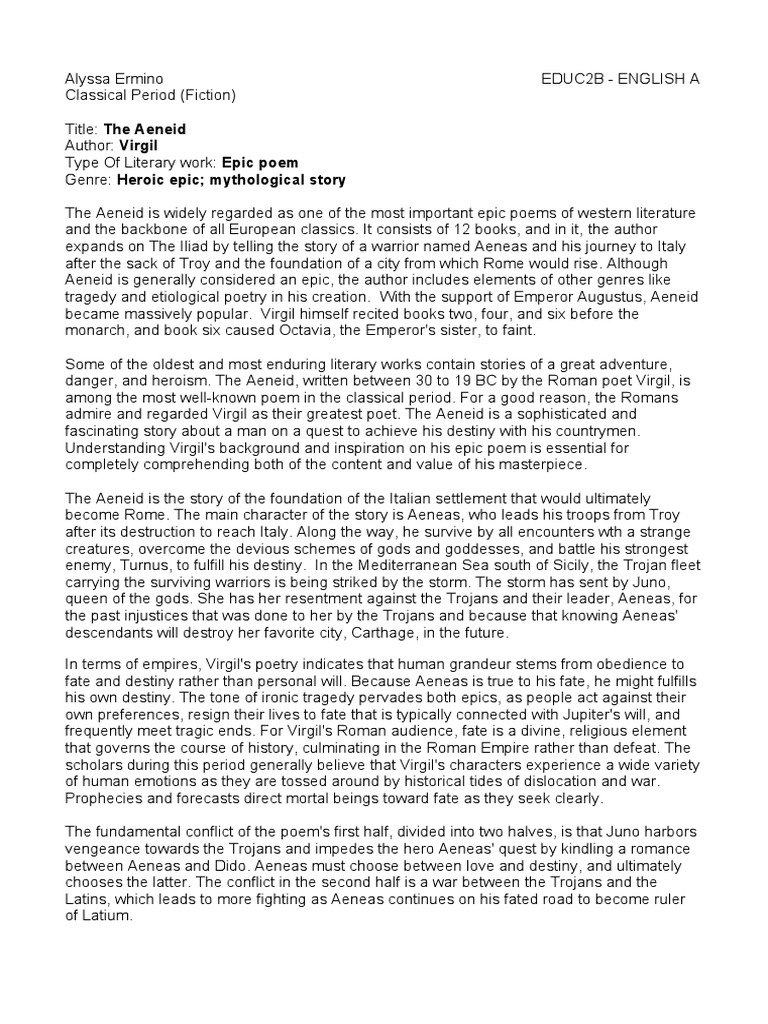 Classical Period Pdf Aeneid Aeneas
