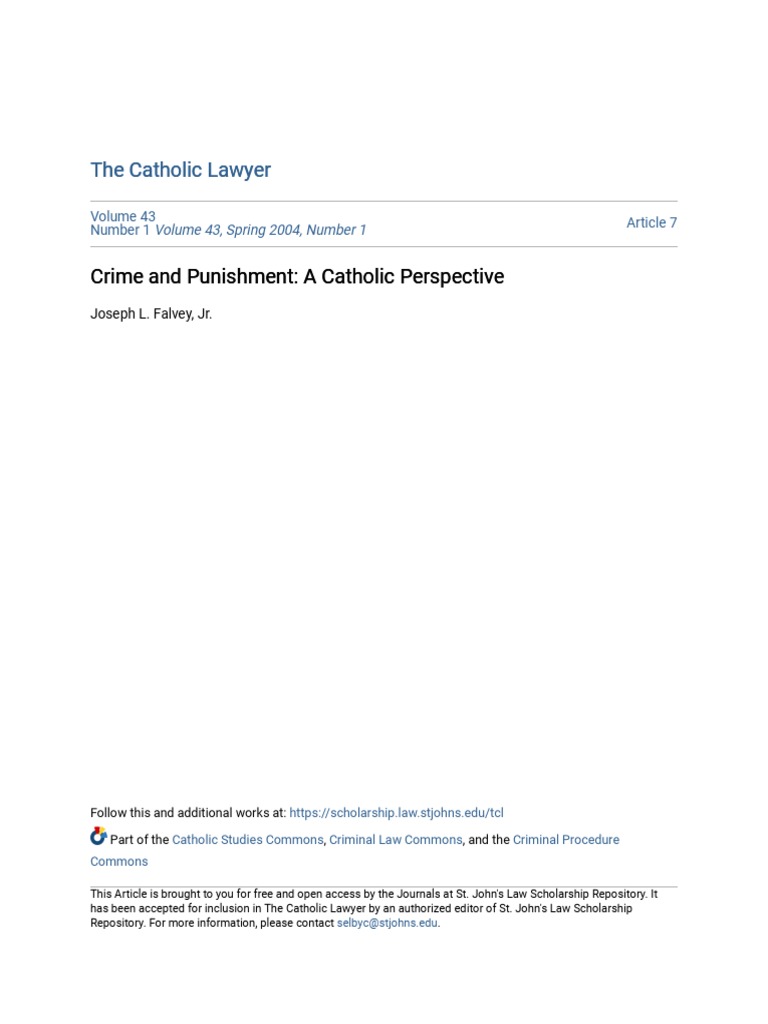 Catholic Views on Crime and Punishment | PDF | Punishments | Thomas Aquinas