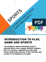 Lesson 3 - Introduction To Sports and Games 1