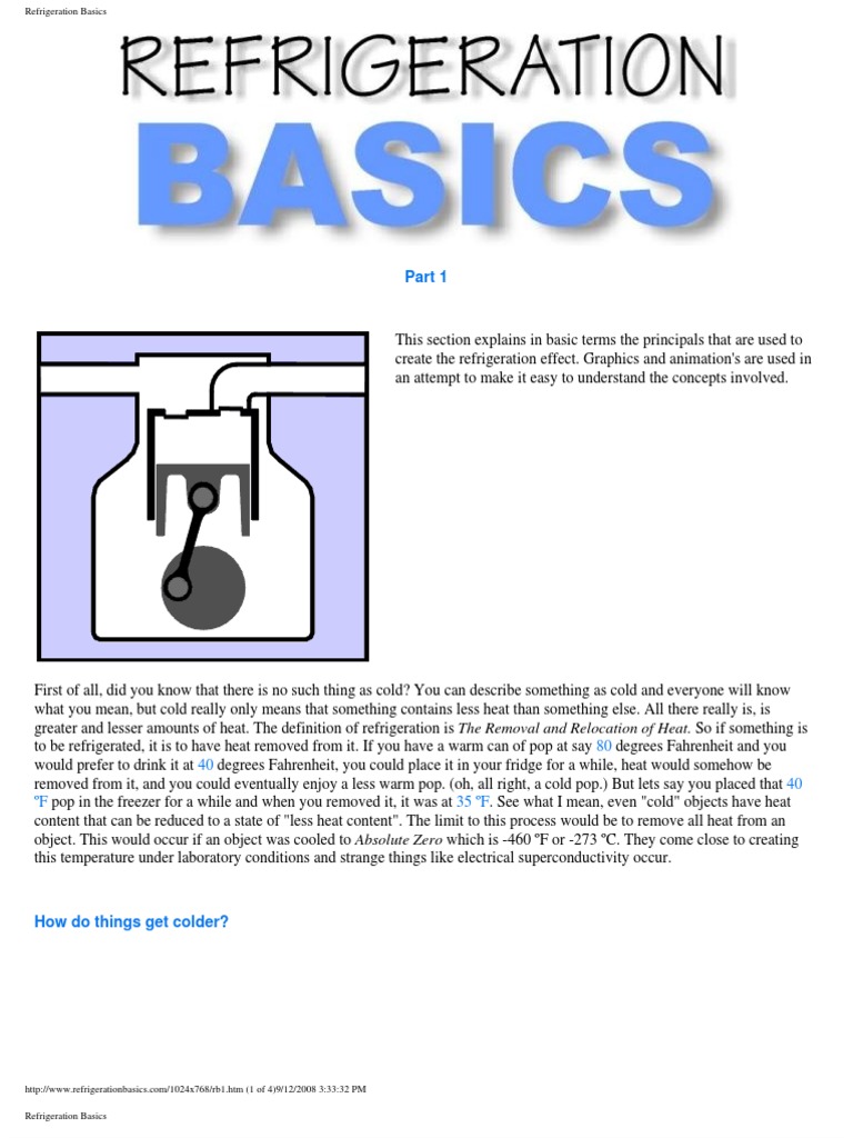 Refrigeration Basics PDF Calorie Boiling