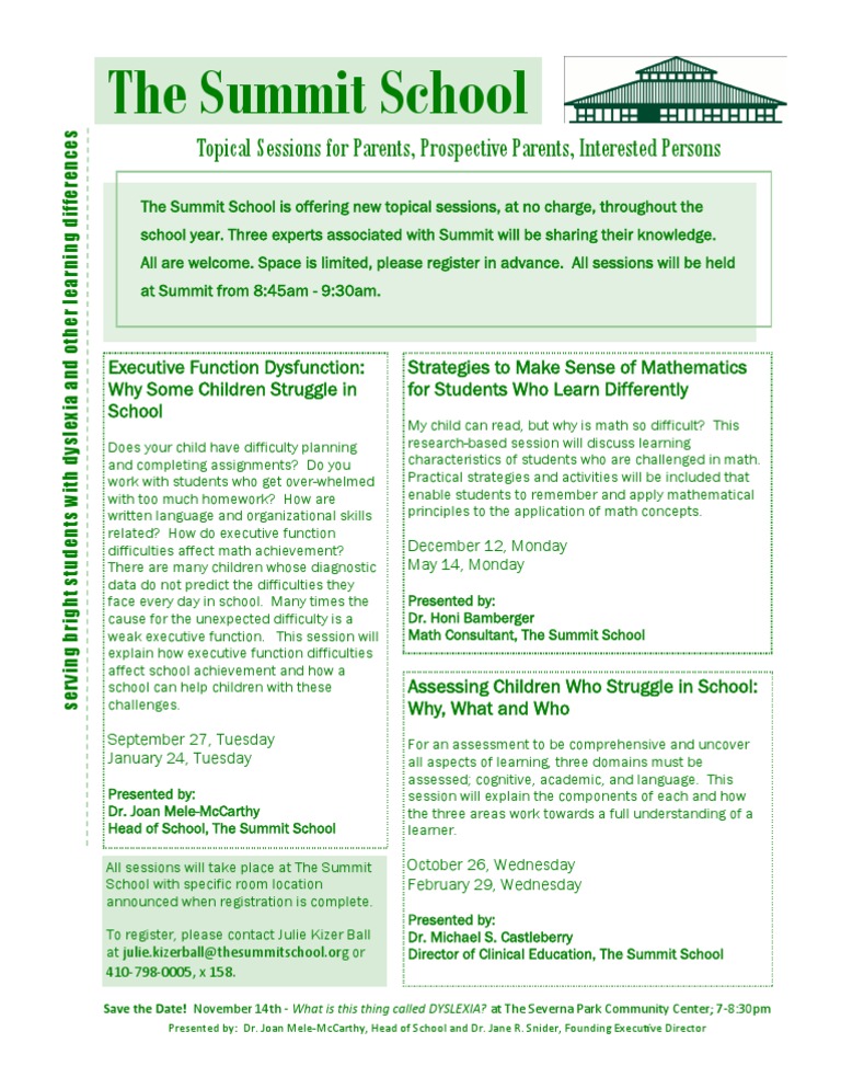2011 Workshops Flyer | PDF | Learning Disability | Neuropsychology