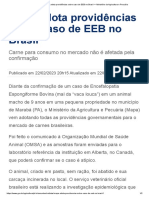 Mapa Adota Providências Sobre Caso de EEB No Brasil - Ministério Da Agricultura e Pecuária