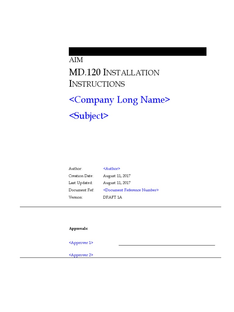 MD120 Installation Instructions | PDF | Library (Computing) | Document