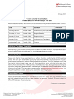 2023-05-26 Year 7 Summer Examinations 2023