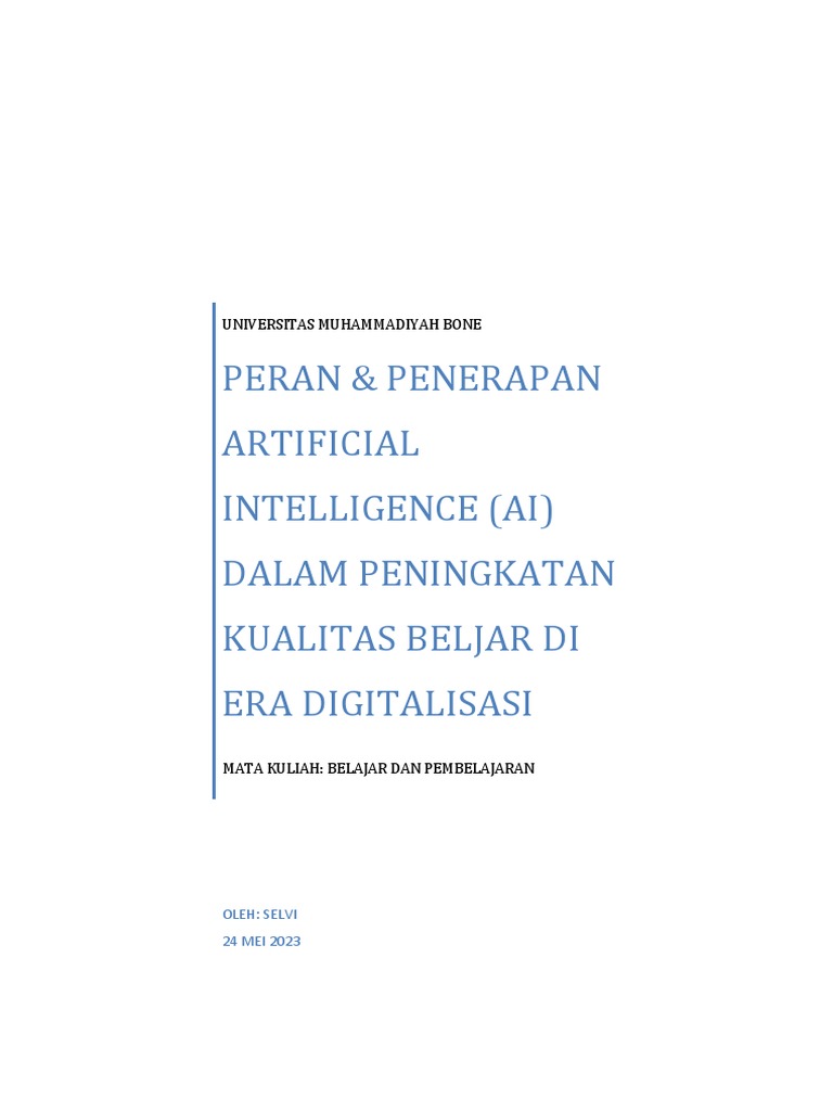 Artificial Intelligence Dalam Pendidikan Pdf