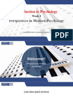 3rd Week - Modern Perspective of Psychology