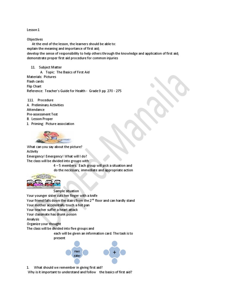 Quarter 2 Lesson Plan in Mapeh 9 (Health) | PDF | First Aid | Emergency