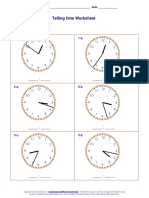 Tell Time One Minute Large Clocks