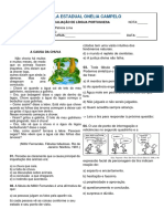 Avaliação de Língua POrtuguesa 3º Bim Profa Patricia