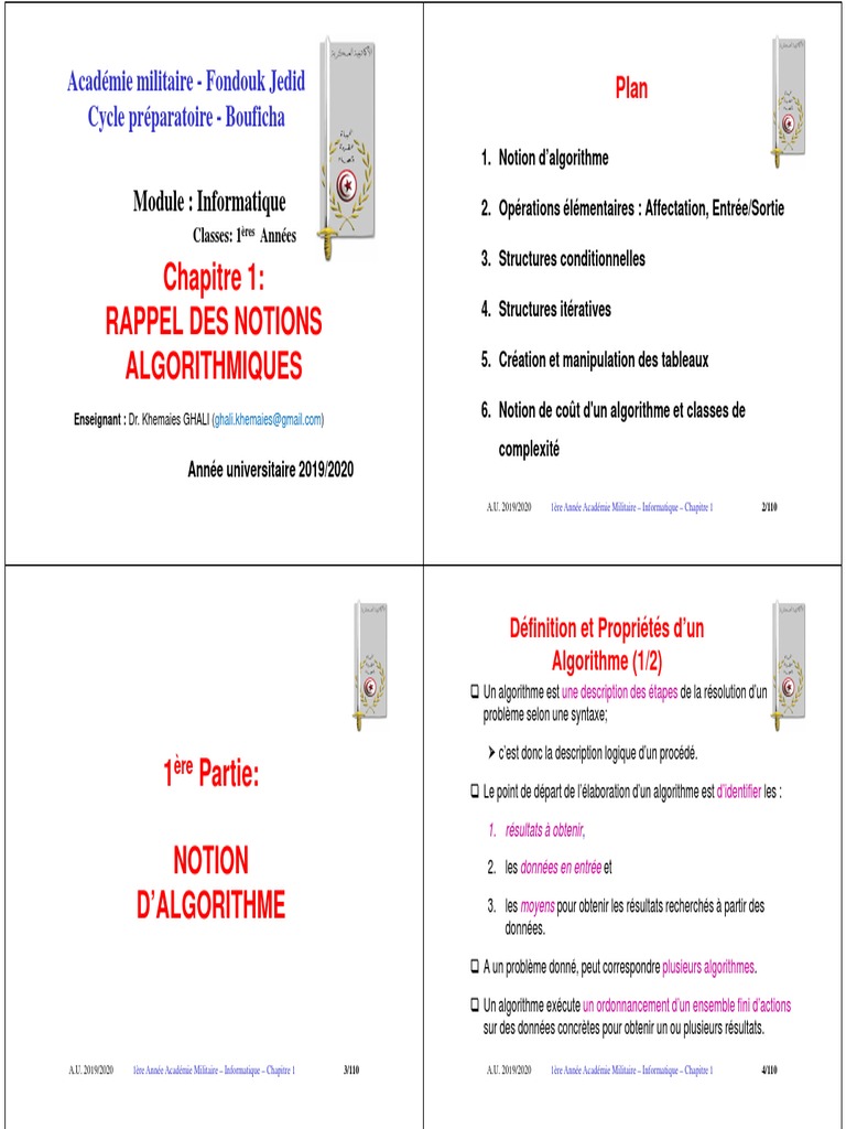 Notions Algorithmiques en Informatique | PDF | Programmation ...