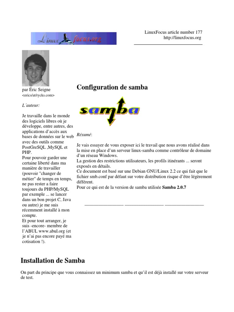 Configuration de Samba sur Linux | PDF | Serveur (Informatique ...