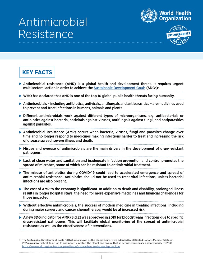 Amr Factsheet | PDF | Antimicrobial Resistance | Antimicrobial