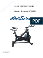 Manual SPANISH Bicicleta Spinning de Cadena SPN 500C (BGB201chain) 20210705
