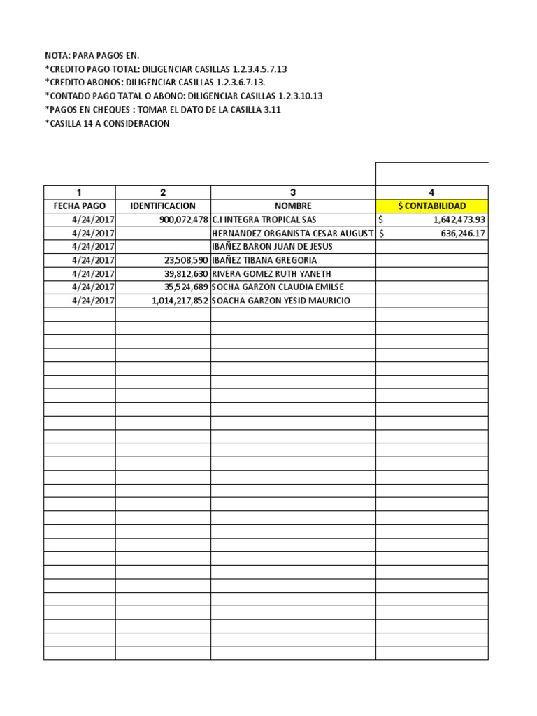 Instrucciones de Pago y Contabilidad | PDF
