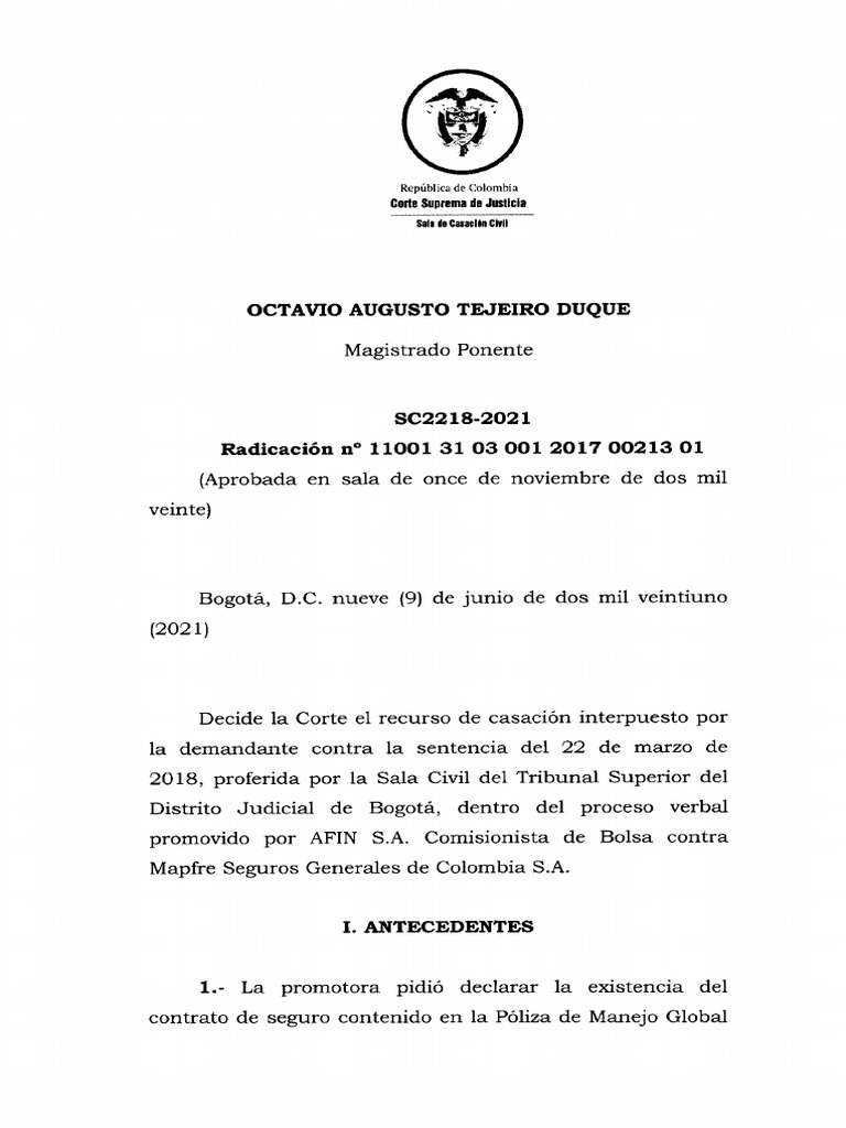 SC2218202120170021301 Seguro de Infidelidad Del Empleado,