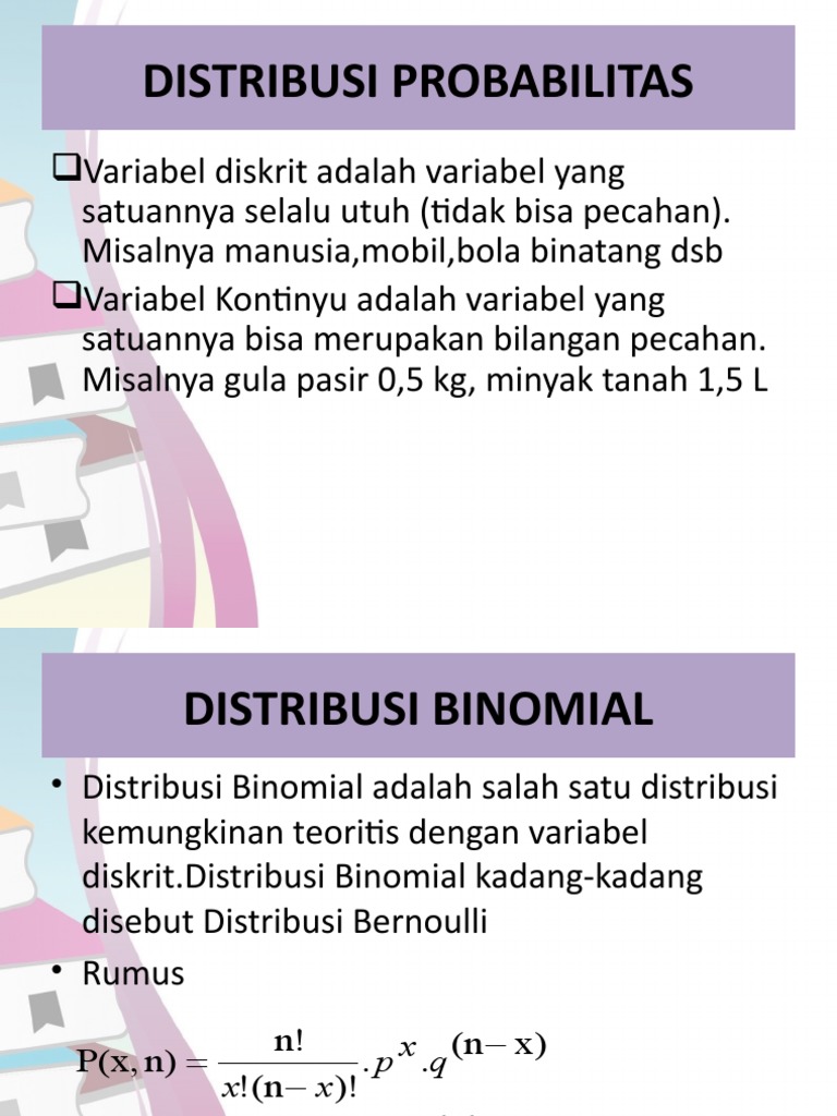 Distribusi Probabilitas: Binomial, Poisson, Normal | PDF