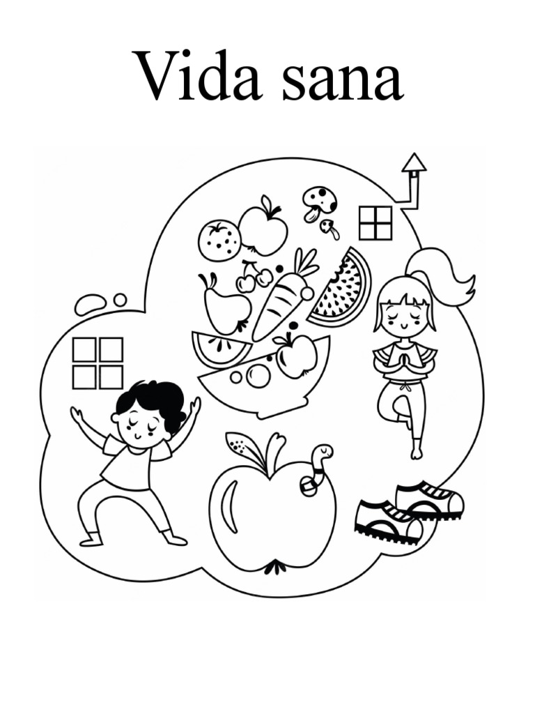 Vida Sana para Colorear Ficha | PDF