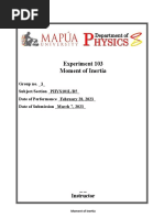 Experiment 103 Moment of Inertia