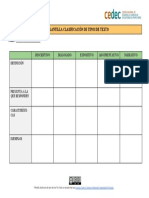 Cedec Plantilla Ejercicios de Clasificación de Los Tipos de Textos Nuestro Juego de Mesa