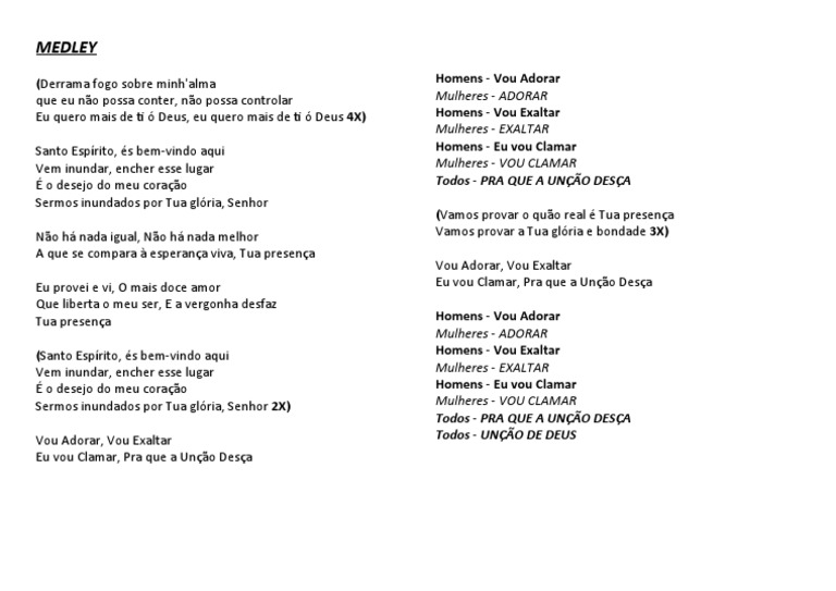 Medley de Adoração e Louvores | PDF