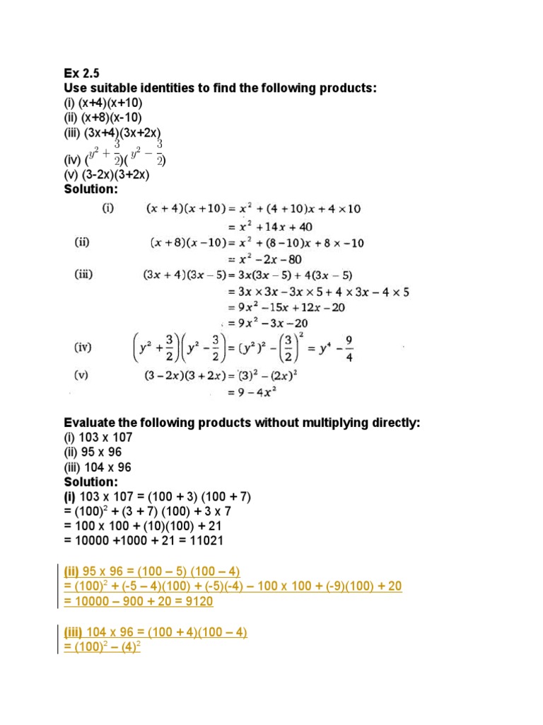 (I) (x+4) (x+10) (Ii) (x+8) (x-10) (Iii) (3x+4) (3x+2x) (Iv) (V) (3-2x ...