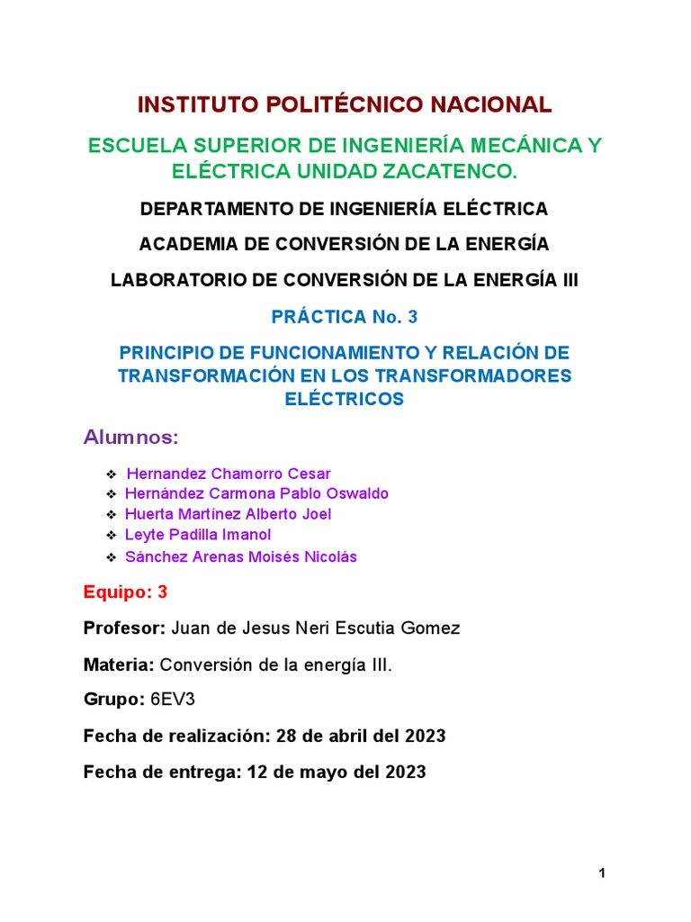 Práctica 3 C.E. III | PDF | Transformador | Inductor