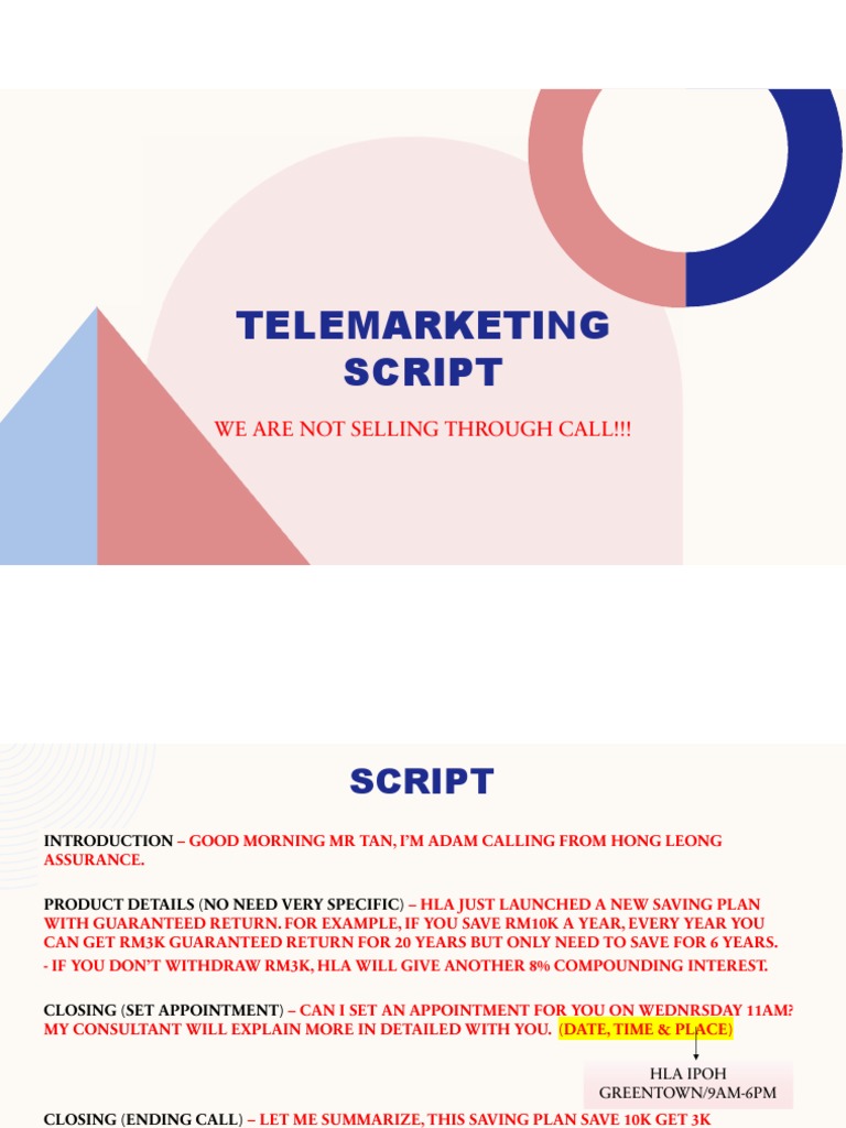 Telemarketing | PDF | Insurance | Investing