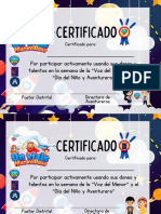 Certificados Día Del Niño y Aventurero