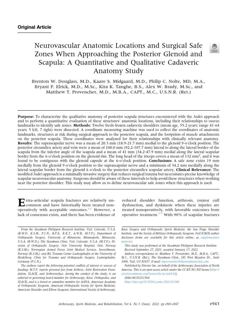 Neurovascular Anatomic Locations and Surgical Safe Zones When